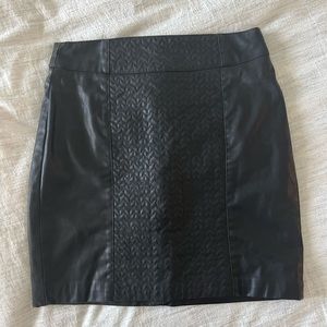 Zara Leather-Look Quilted Black Pencil Skirt, XS